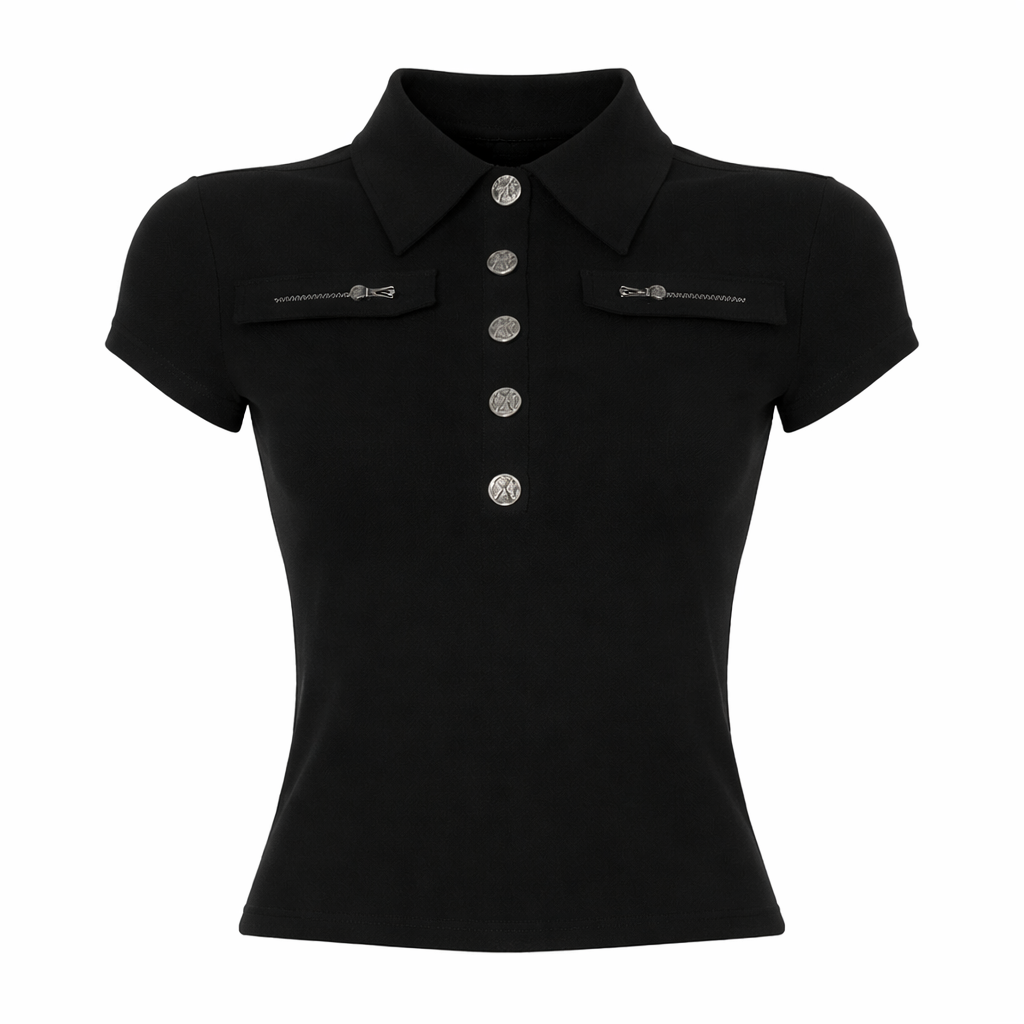 Buttoned Muse Tee